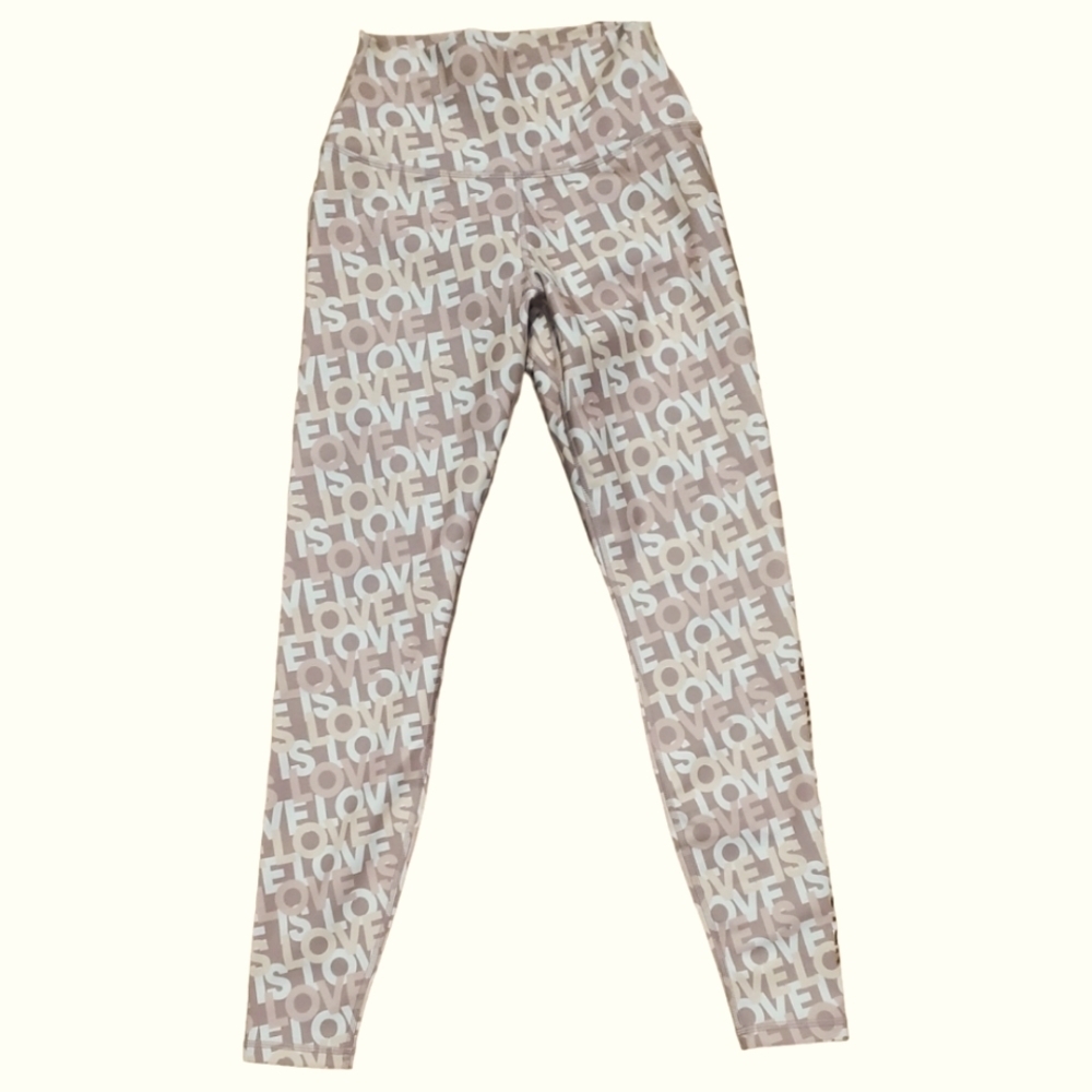 SPIRITUAL GANGSTER HI RISE LOVE SPELL OUT EVERYWHERE LEGGINGS SZ SMALL